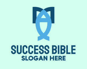 Bible - Abstract Fish Book logo design