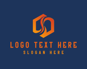 Geometric - Fire Hexagon App logo design