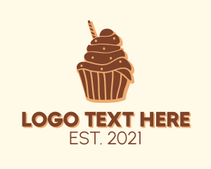 Bread - Baked Chocolate Cupcake logo design