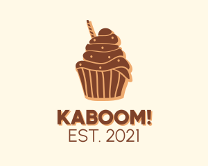 Cake - Baked Chocolate Cupcake logo design