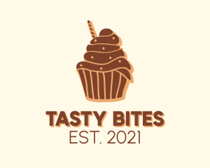 Snacks - Baked Chocolate Cupcake logo design