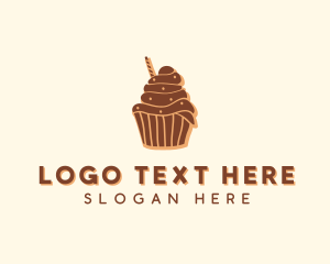 Snacks - Baked Chocolate Cupcake logo design