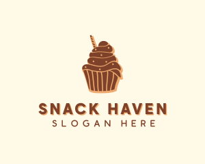 Baked Chocolate Cupcake logo design