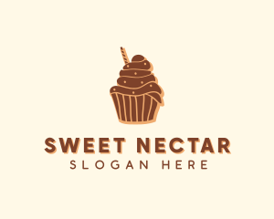 Baked Chocolate Cupcake logo design