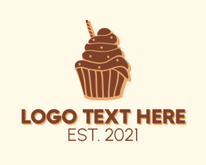 Bake - Baked Chocolate Cupcake logo design
