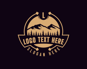 Forest - Mountain Forest Nature logo design