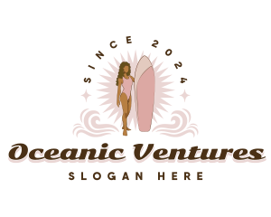 Islander Female Surfer logo design