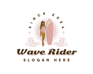 Surfer - Islander Female Surfer logo design