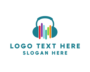 Music Lounge - Sound Music Studio Headphones logo design