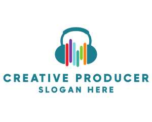 Producer - Sound Music Studio Headphones logo design