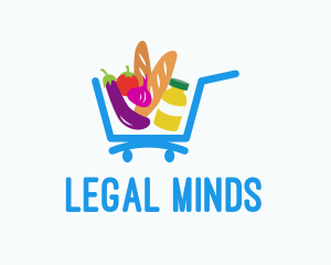 Grocery Supermarket Cart Logo