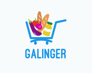 Marketplace - Grocery Supermarket Cart logo design