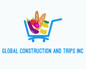 Convenience Store - Grocery Supermarket Cart logo design
