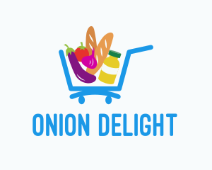 Onion - Grocery Supermarket Cart logo design