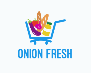 Onion - Grocery Supermarket Cart logo design