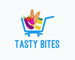 Delicatessen - Grocery Supermarket Cart logo design