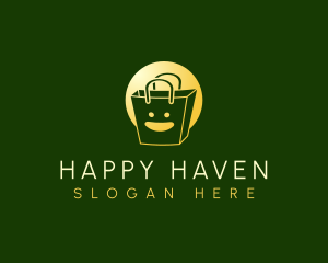 Happy Shopping Bag logo design