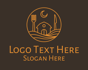 Utensil - Orange Dining House logo design