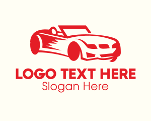 Convertible Car - Red Convertible Car logo design