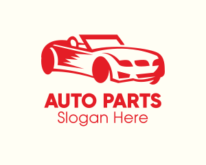 Red Convertible Car logo design