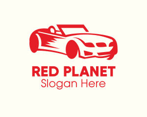 Red Convertible Car logo design