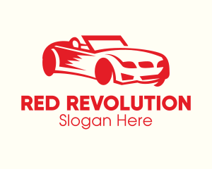 Red Convertible Car logo design