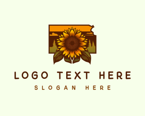 Map - Kansas Sunflower Farm logo design