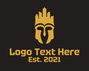 Historical - Gold City Spartan Helmet logo design