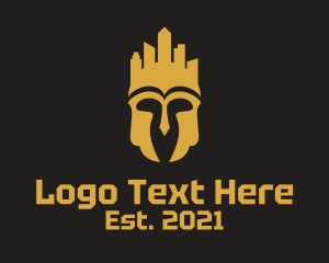 Underground - Gold City Spartan Helmet logo design