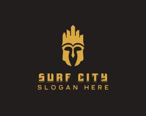 City Spartan Helmet logo design