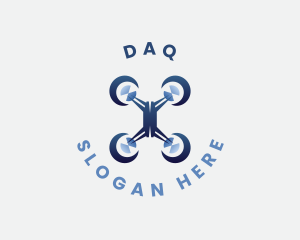 Flying Quadcopter Drone Logo