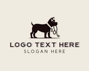 Dog Grooming - Puppy Pet Leash logo design
