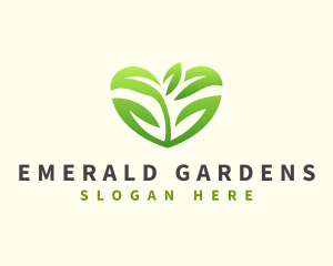 Heart Plant Nature logo design