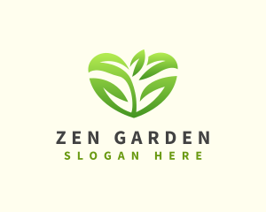 Heart Plant Nature logo design