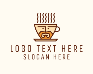 Moustache - Coffee Cafe Barista Man logo design