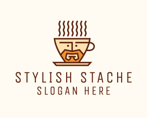 Moustache - Coffee Cafe Barista Man logo design