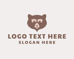 Eyeglasses - Brown Bear Animal logo design