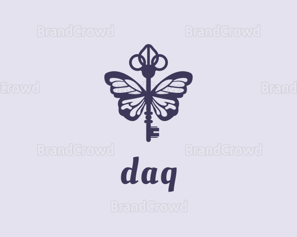 Violet Key Butterfly Logo