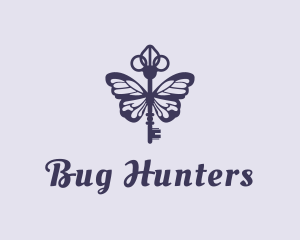 Entomology - Violet Key Butterfly logo design