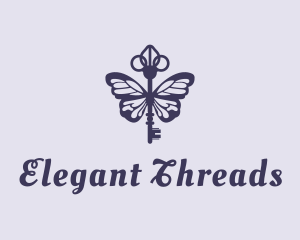 Violet Key Butterfly logo design