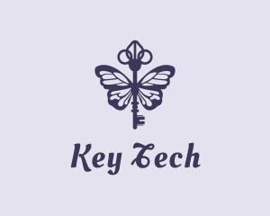 Violet Key Butterfly logo design