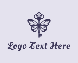 Violet Key Butterfly Logo