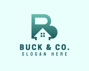 Real Estate Home Letter B logo design