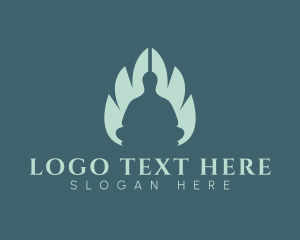 Stretch - Leaf Meditation Yoga logo design