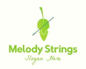 Violin - Leaf Musical Violin logo design
