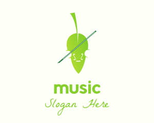 Leaf Musical Violin  logo design