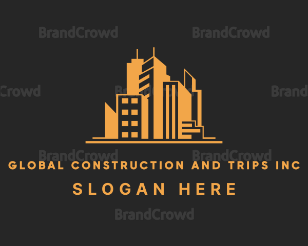 Orange Building Skyline Logo