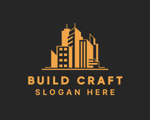 Orange Building Skyline logo design