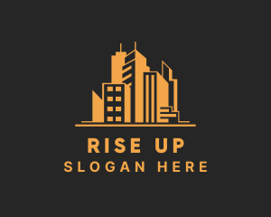 Orange Building Skyline logo design