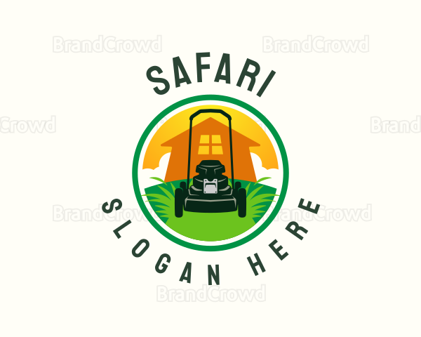 Lawn Mower Grass Logo